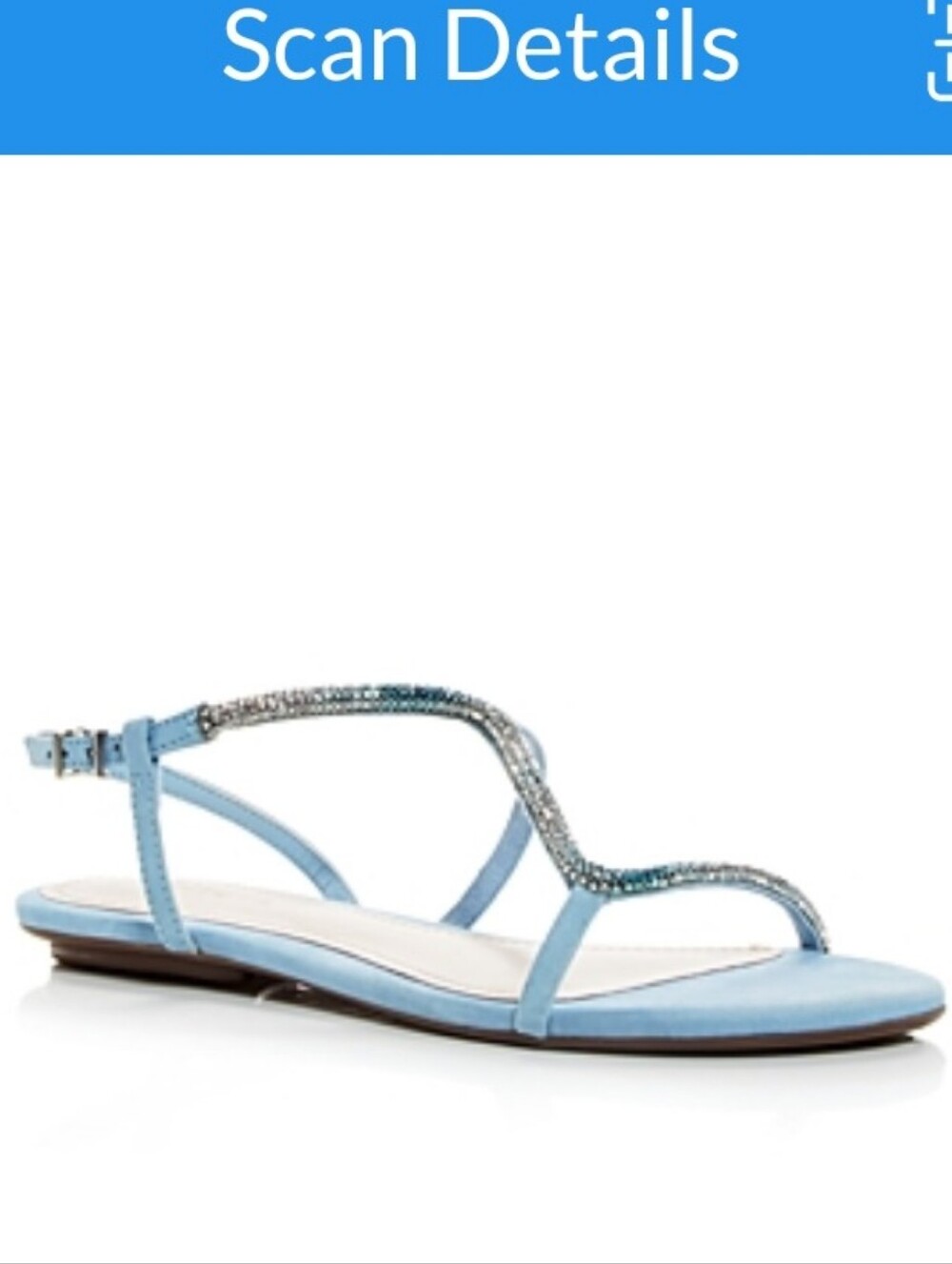 SCHUTZ Light Blue Embellished S-Strap Slingback Sandals